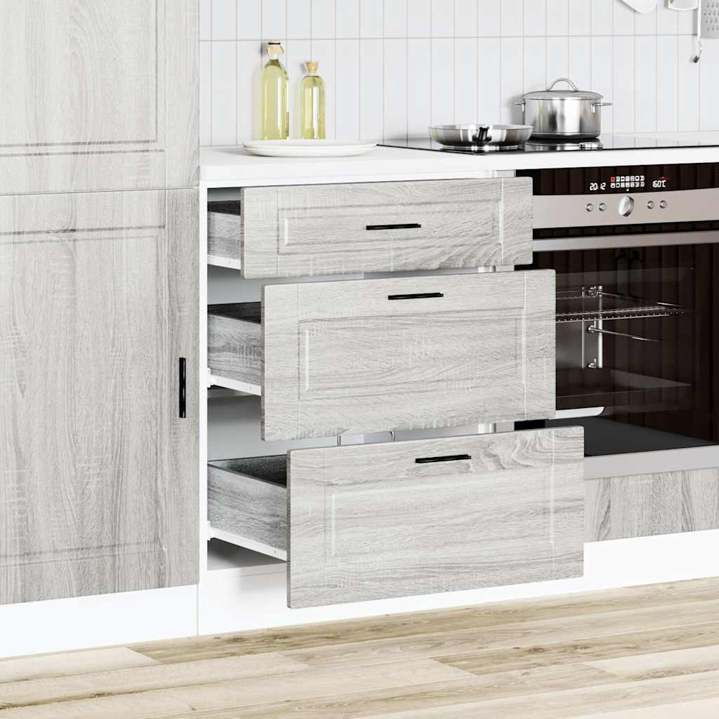 Base da Cucina Porto Grigio Sonoma in Legno Multistrato - homemem39