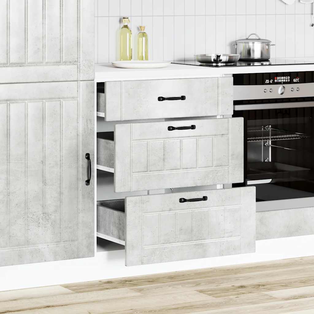 Base da Cucina Lucca Grigio Cemento in Legno Multistrato - homemem39