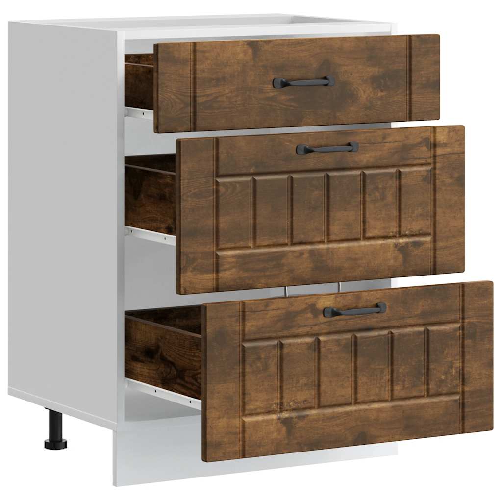 Base da Cucina Lucca Rovere Fumo in Legno Multistrato - homemem39