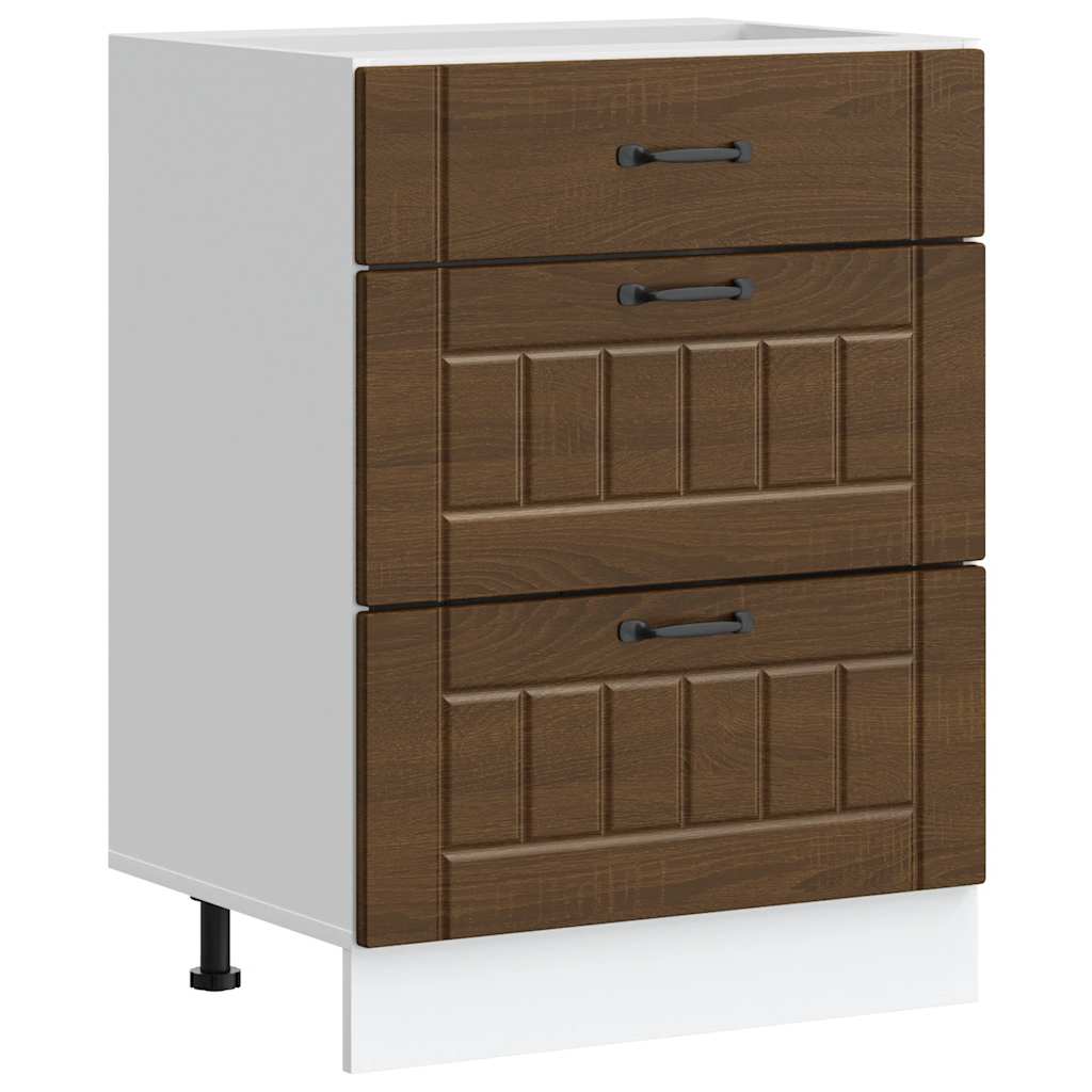 Base da Cucina Lucca Rovere Marrone in Legno Multistrato - homemem39