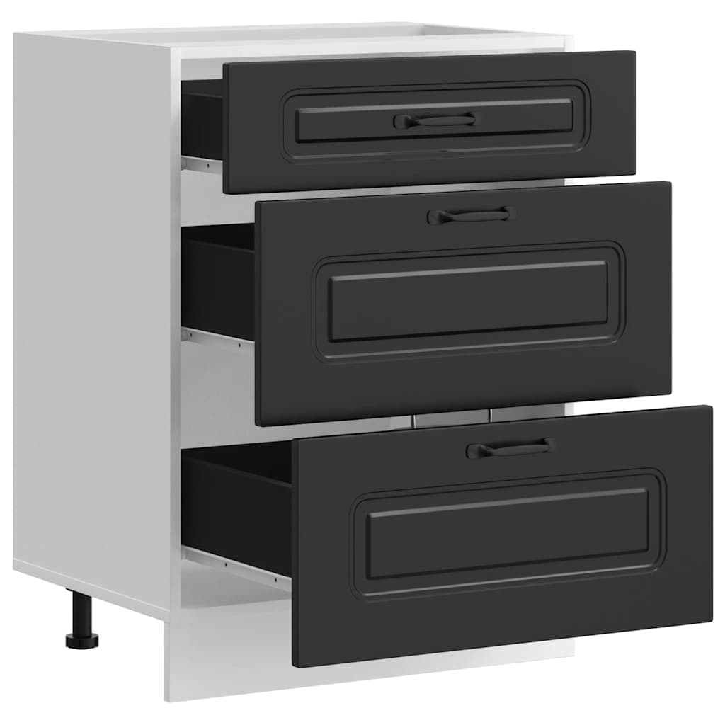 Base da Cucina Kalmar Nero in Legno Multistrato - homemem39