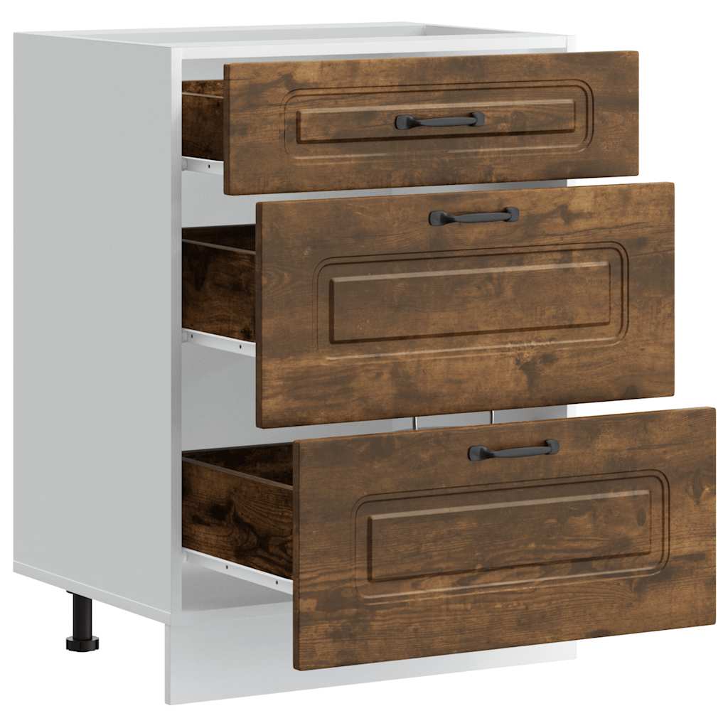 Base da Cucina Kalmar Rovere Fumo in Legno Multistrato - homemem39