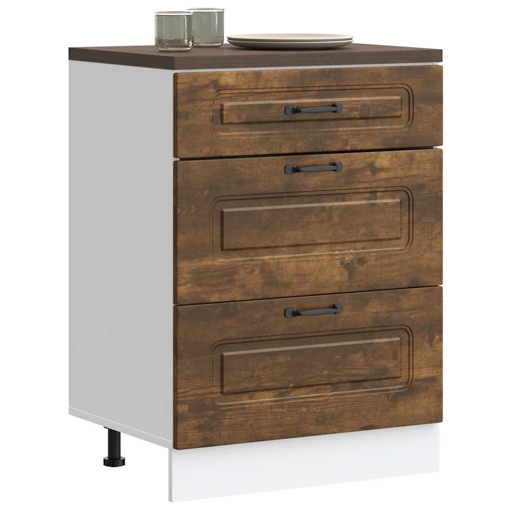 Base da Cucina Kalmar Rovere Fumo in Legno Multistrato - homemem39