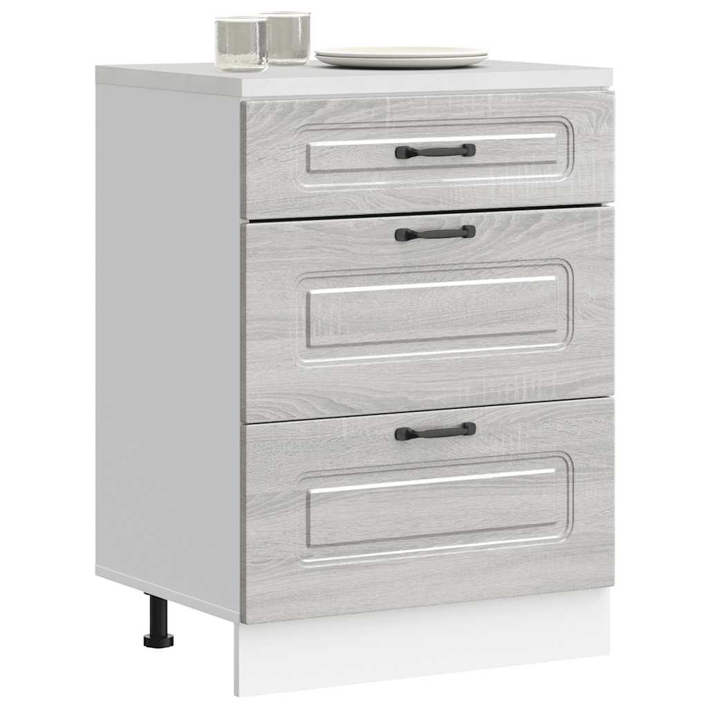 Base da Cucina Kalmar Grigio Sonoma in Legno Multistrato - homemem39