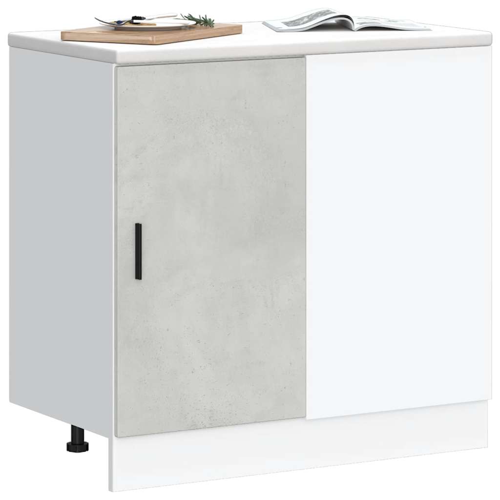 Mobile base da cucina “Lyon” Grigio Cemento in Legno Multistrato - homemem39