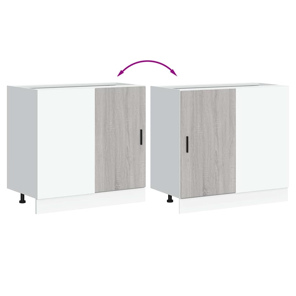 Mobile base da cucina “Lyon” Grigio Sonoma in Legno Multistrato - homemem39