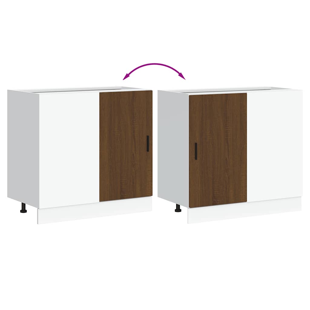 Mobile base da cucina “Lyon” Rovere Marrone in Legno Multistrato - homemem39