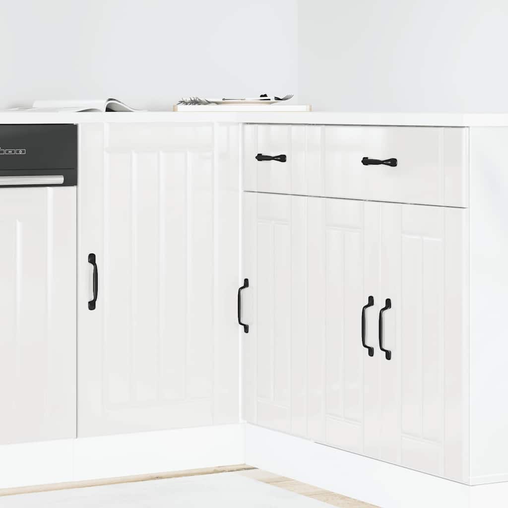 Mobile base da cucina Lucca Bianco Lucido in Legno Multistrato - homemem39