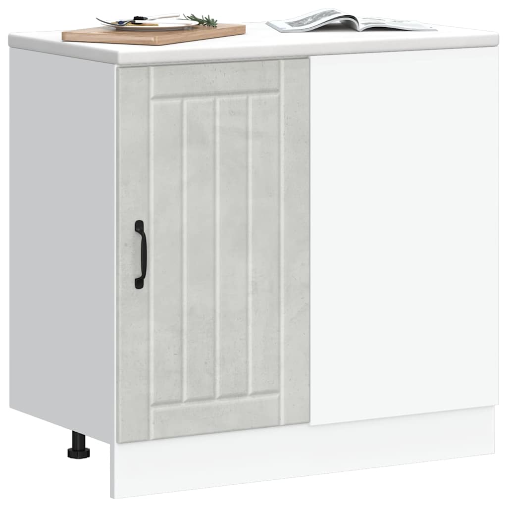 Mobile base da cucina Lucca Grigio Cemento in Legno Multistrato - homemem39