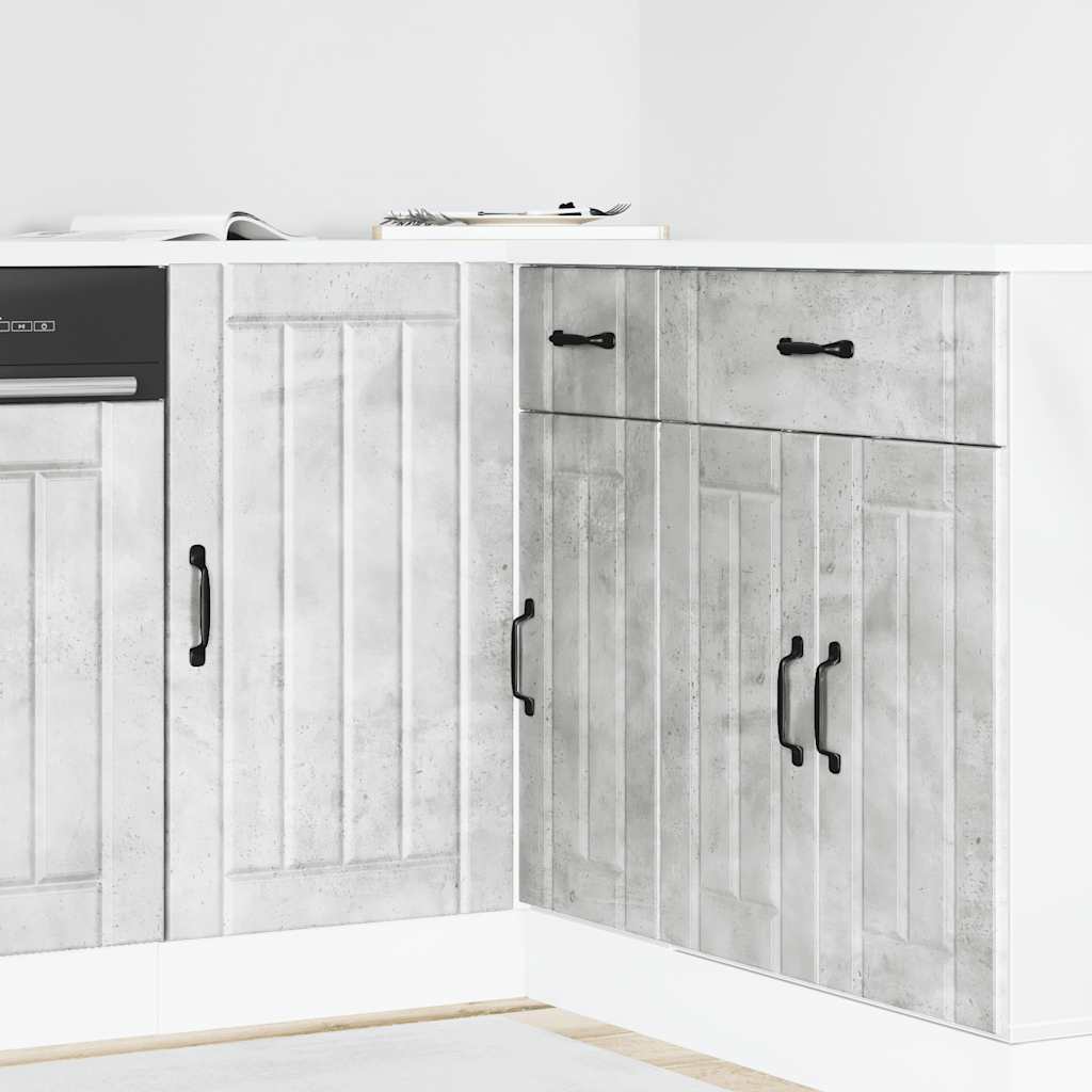 Mobile base da cucina Lucca Grigio Cemento in Legno Multistrato - homemem39