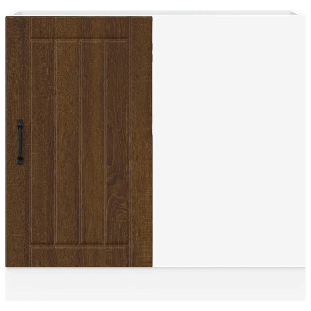 Mobile base da cucina Lucca Rovere Marrone in Legno Multistrato - homemem39