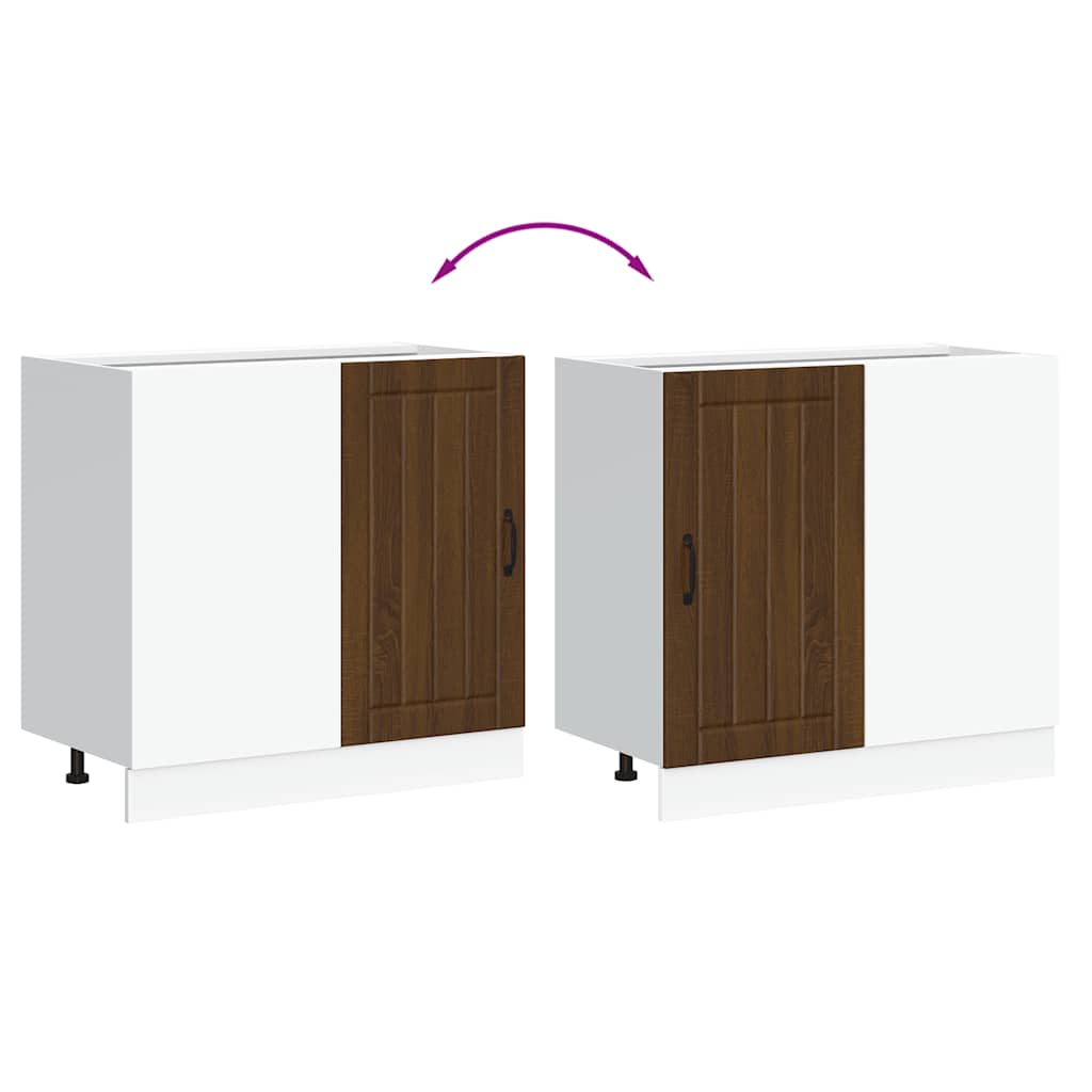 Mobile base da cucina Lucca Rovere Marrone in Legno Multistrato - homemem39