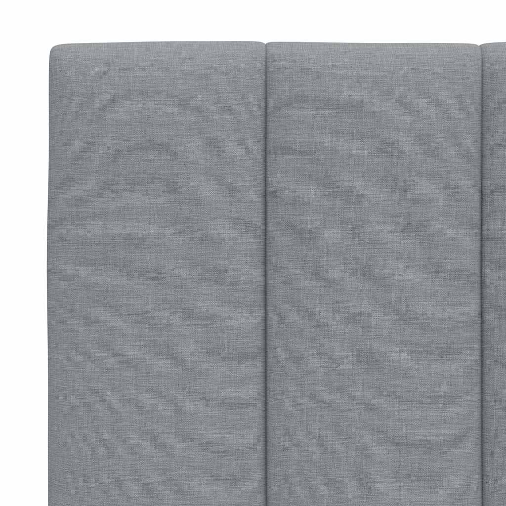 Letto con Materasso Hanko Grigio Chiaro 140x190cm Tessuto | homemem39