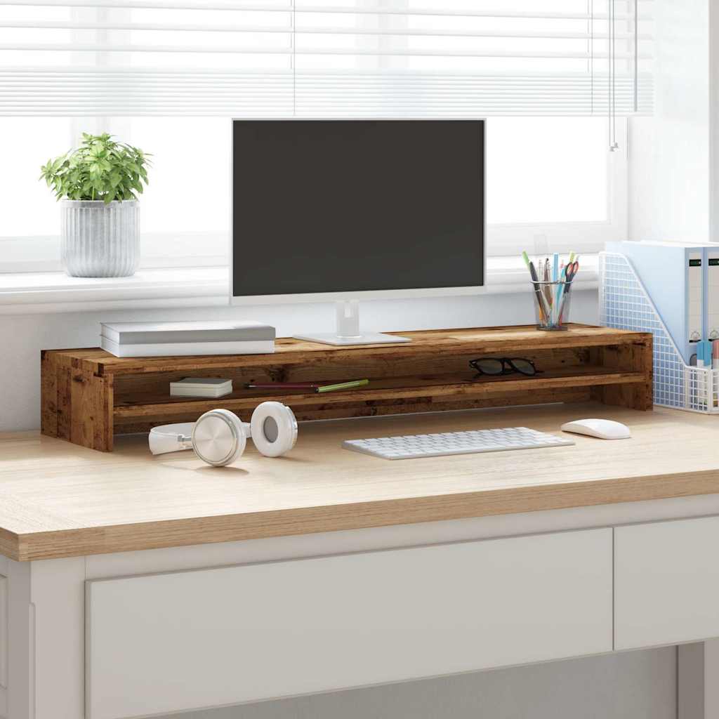 Supporto per Monitor Legno Antico 100x24x13cm Legno Multistrato - homemem39