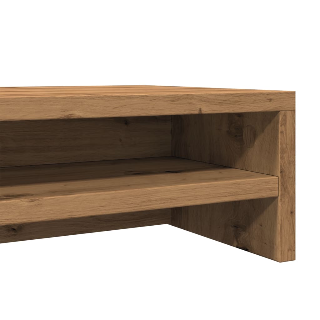Supporto Monitor Rovere Artigianale 100x24x13 cm Multistrato - homemem39