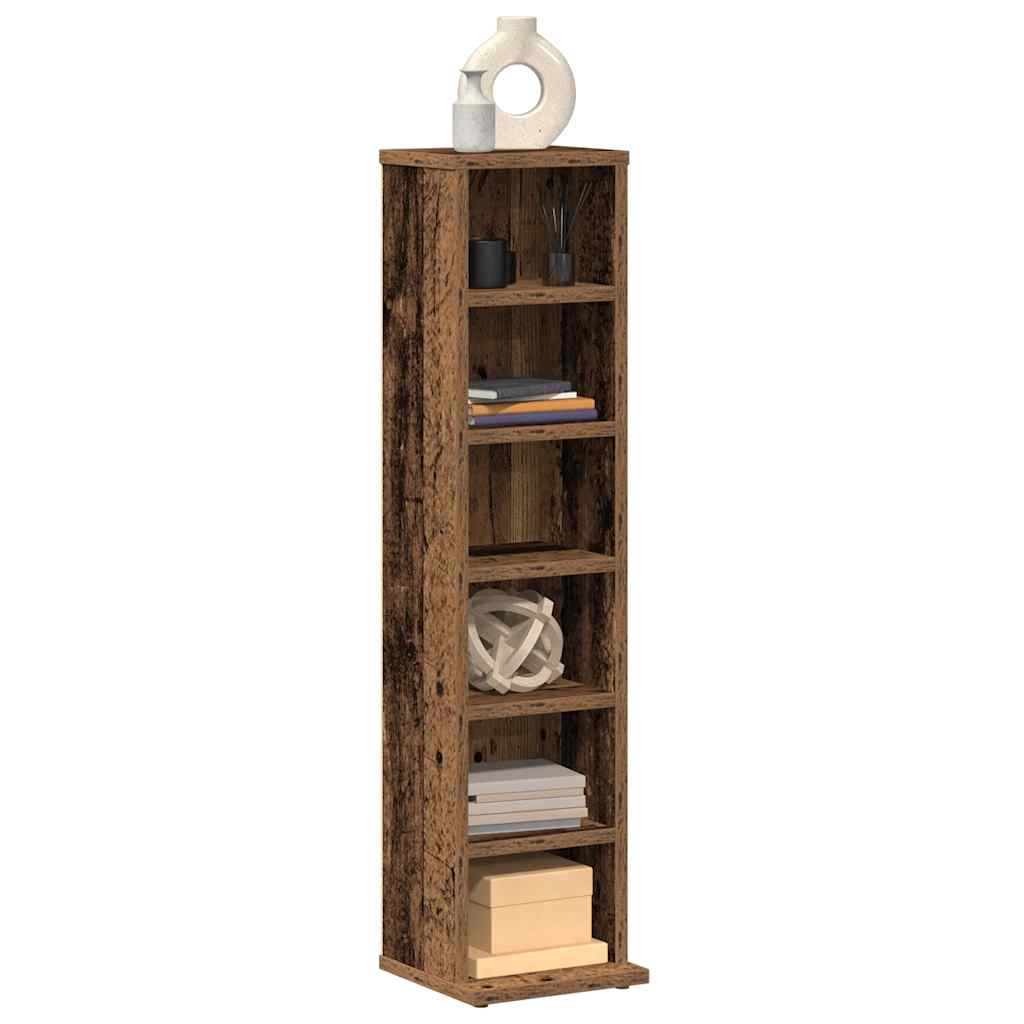 Mobile Porta CD Legno Vecchio 21x20x88 cm in Legno Multistrato - homemem39