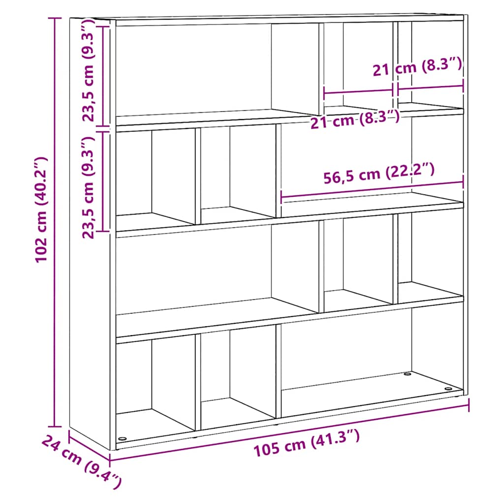Libreria/Divisorio Rovere Artigianale 105x24x102 cm