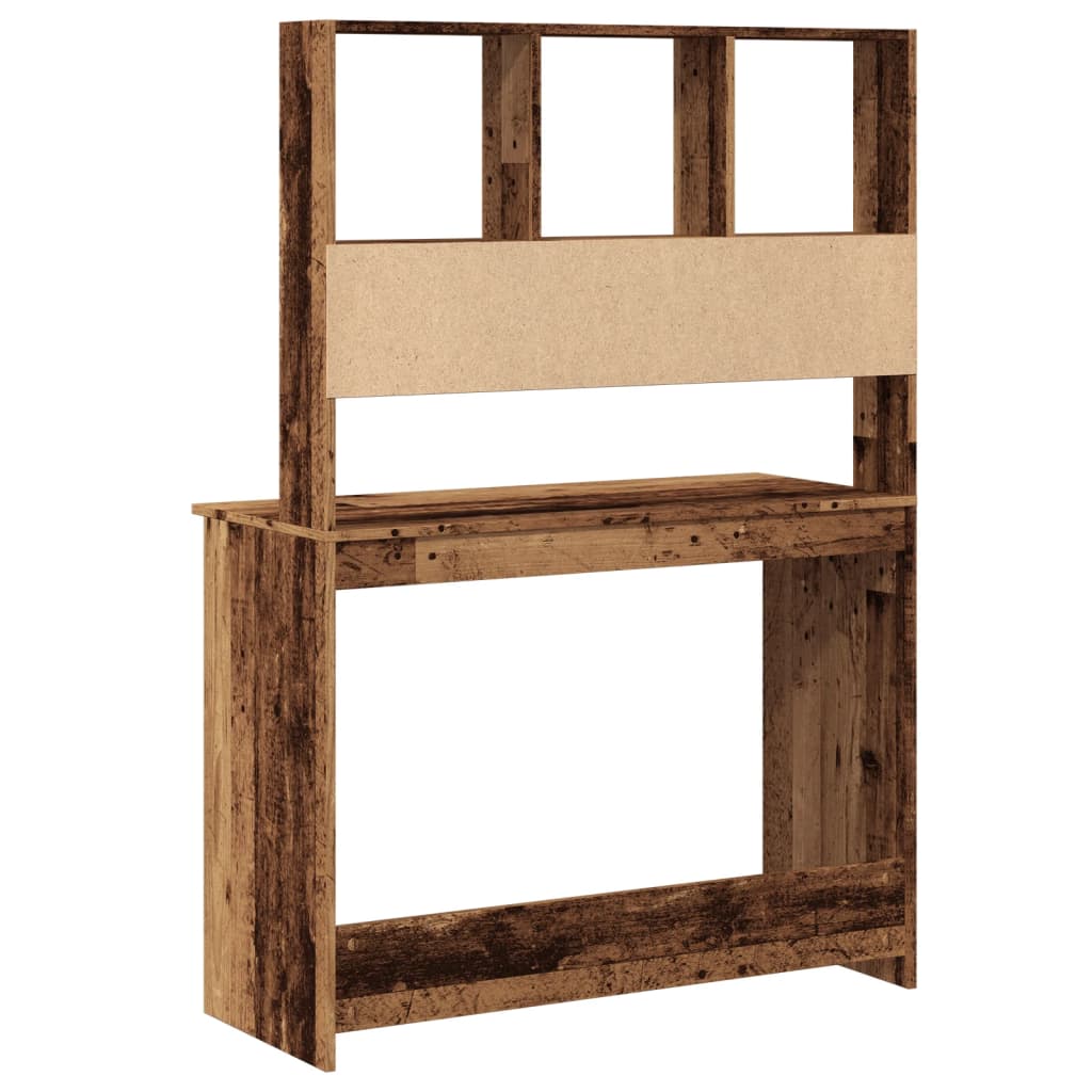 Scrivania Mensole Legno Antico 102x45x148 cm Legno Multistrato - homemem39