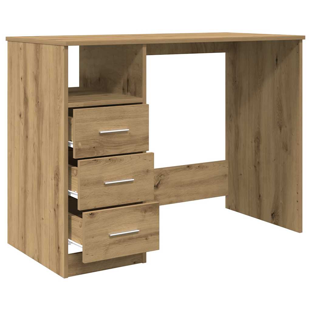 Scrivania Rovere Artigianale 102x76x50 cm in Legno Multistrato - homemem39