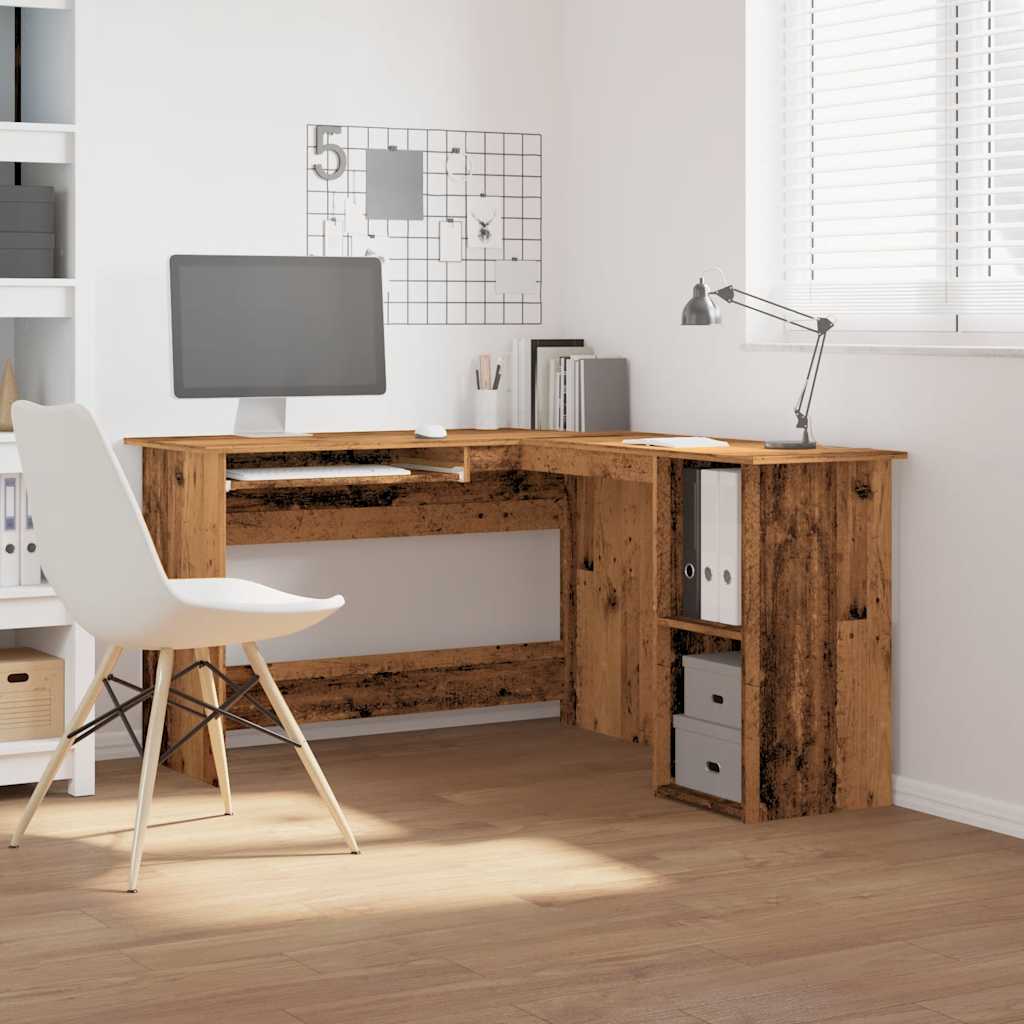 Scrivania Angolare Legno Antico 120x140x75 cm Legno Multistrato - homemem39