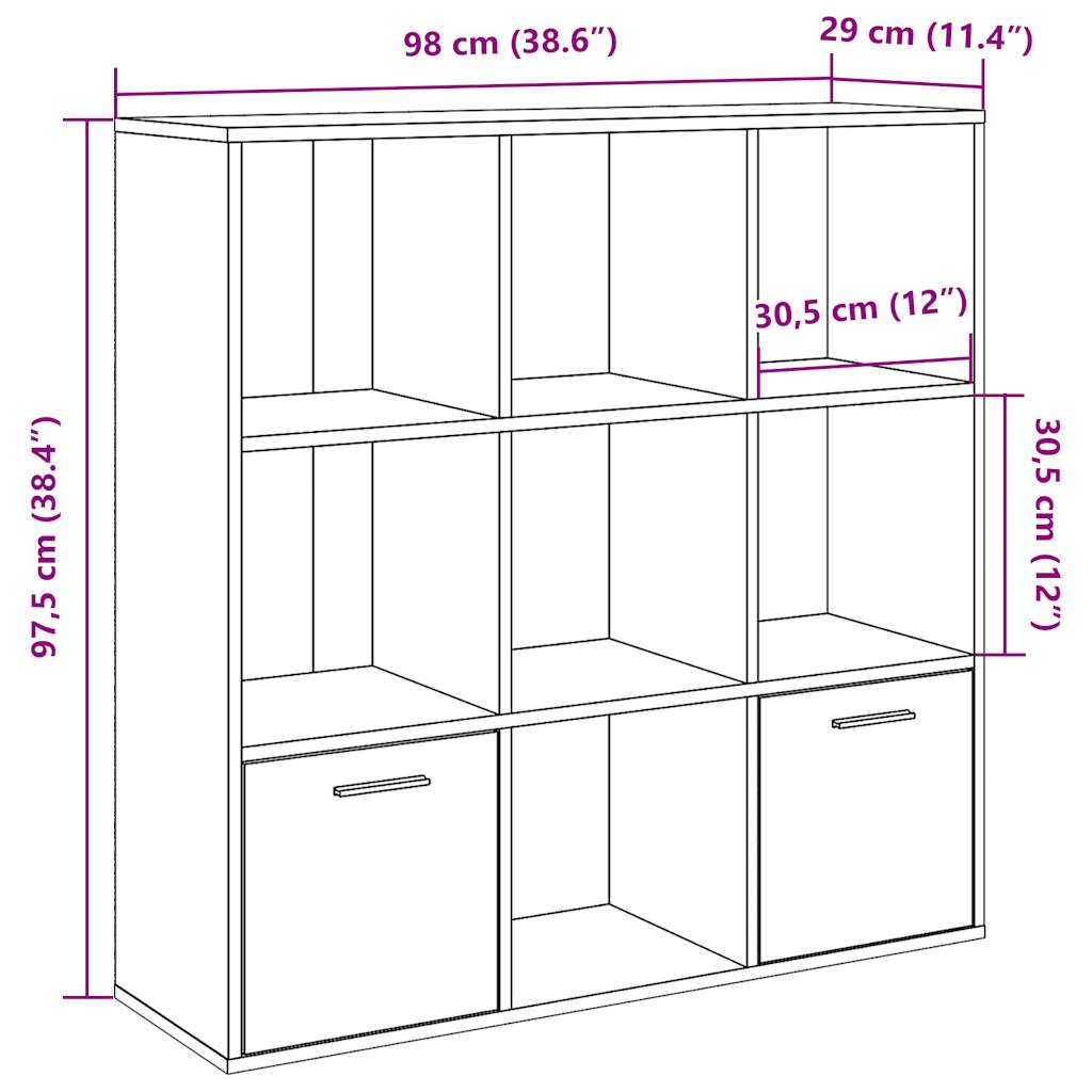Libreria Legno Antico 98x29x97,5 cm in Legno Multistrato | homemem39