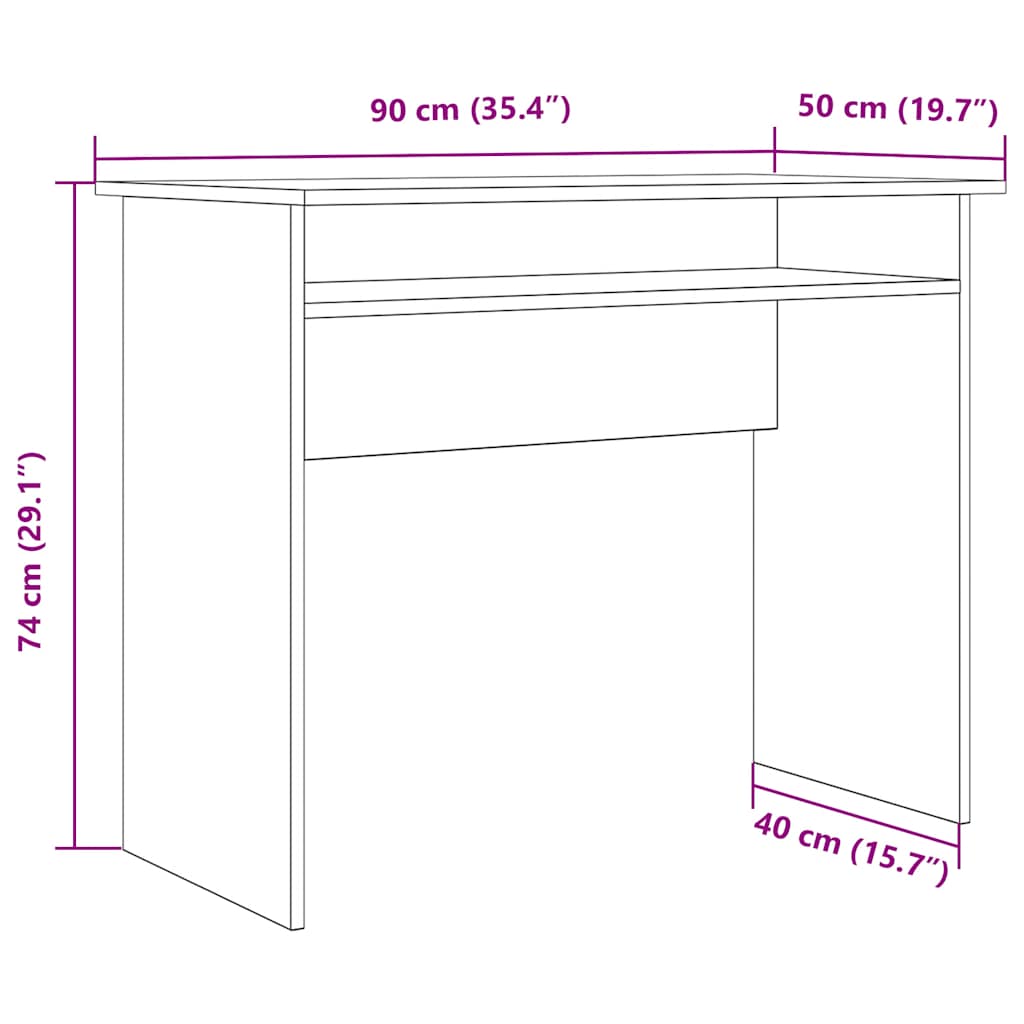 Scrivania Legno Antico 90x50x74 cm in Legno Multistrato - homemem39
