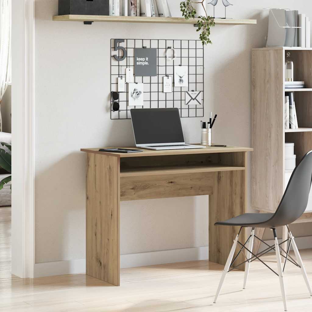 Scrivania Rovere Artigianale 90x50x74 cm in Legno Multistrato - homemem39