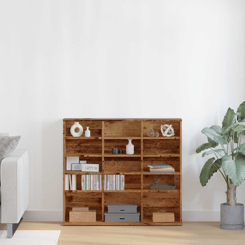 Mobile Porta CD Legno Antico 50x33x117,5 cm Legno Multistrato - homemem39