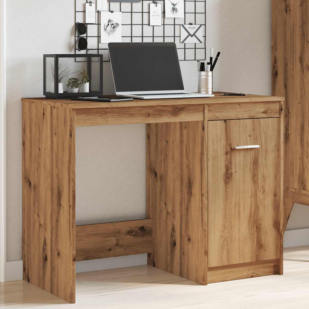 Scrivania Rovere Artigianale 100x50x76 cm in Legno Multistrato - homemem39