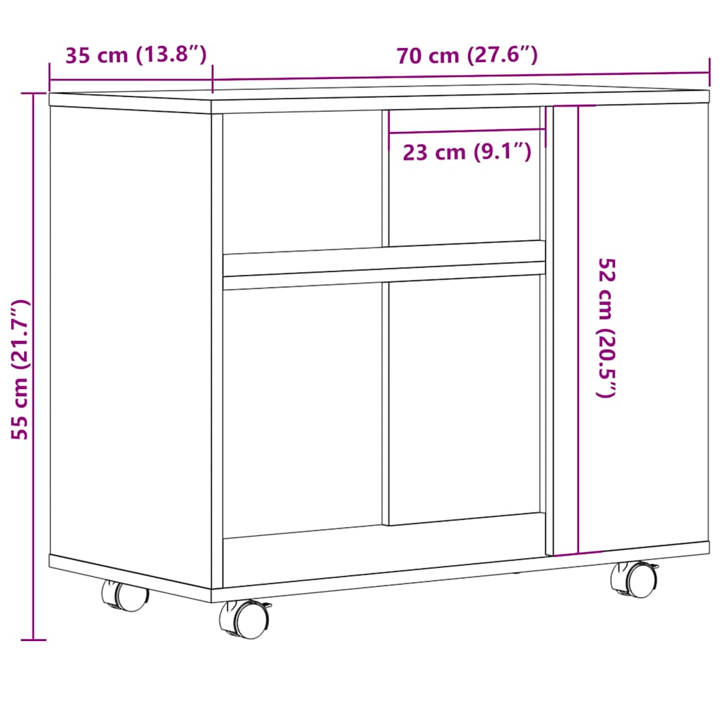 Tavolino da Salotto Rovere Artigianale 70x35x55cm in Truciolato | homemem39