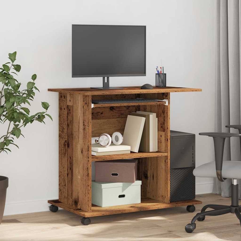 Scrivania da Computer Legno Antico 80x50x75cm Legno Multistrato - homemem39