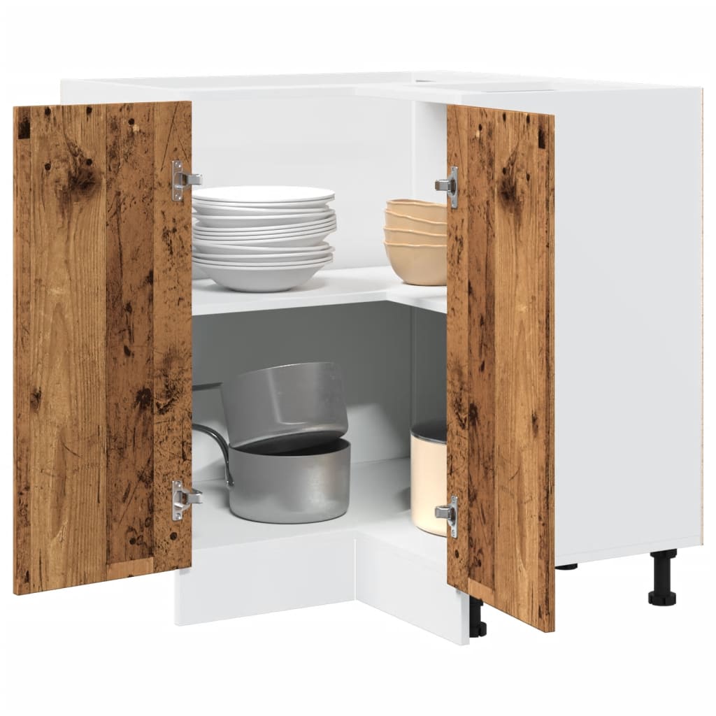 Armadietto Cucina “Lyon” Legno Antico 75,5x75,5x81,5 cm - homemem39