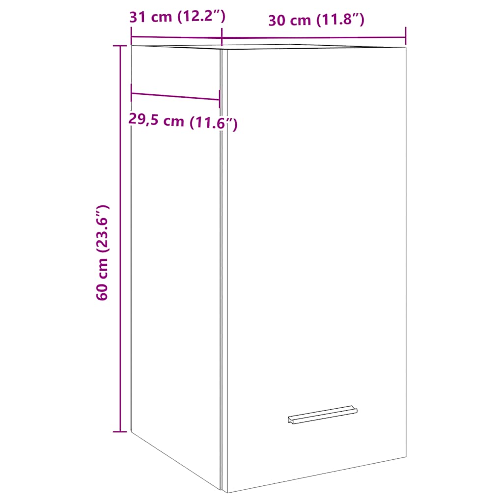 Mobile Pensile “Lyon” Legno Antico 30x31x60 cm - homemem39