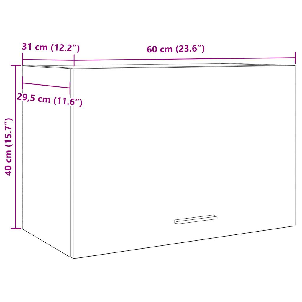 Mobile Pensile “Lyon” Legno Antico 60x31x40 cm - homemem39