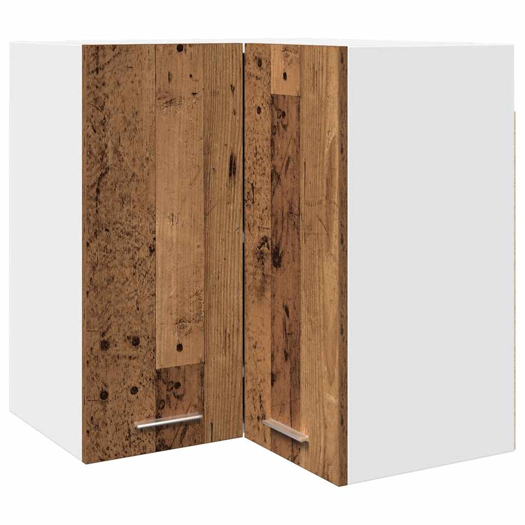 Mobile Pensile Angolo “Lyon” Legno Vecchio 57x57x60 - homemem39