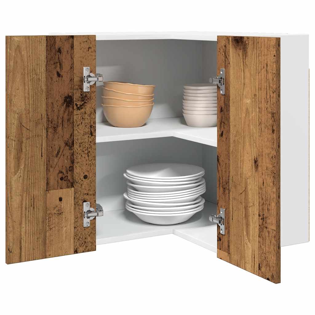 Mobile Pensile Angolo “Lyon” Legno Vecchio 57x57x60 - homemem39