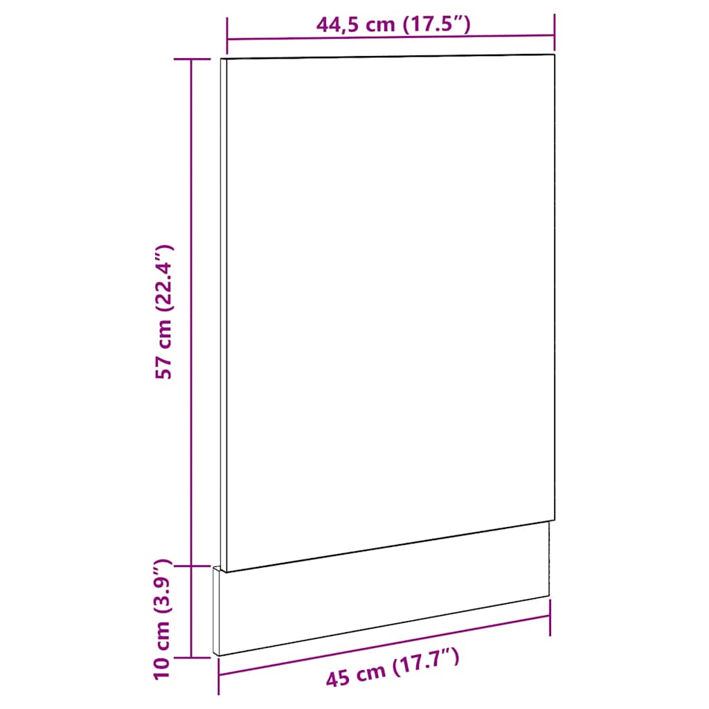 Pannello Lavastoviglie “Lyon” Grigio Cemento 45x3x67 cm | homemem39