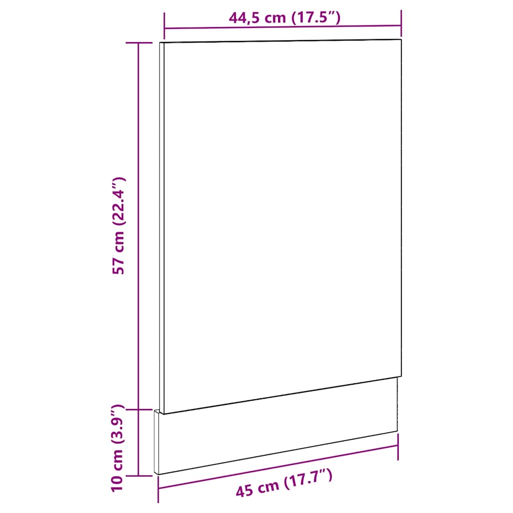 Pannello Lavastoviglie “Lyon” Legno Antico 45x3x67 cm - homemem39
