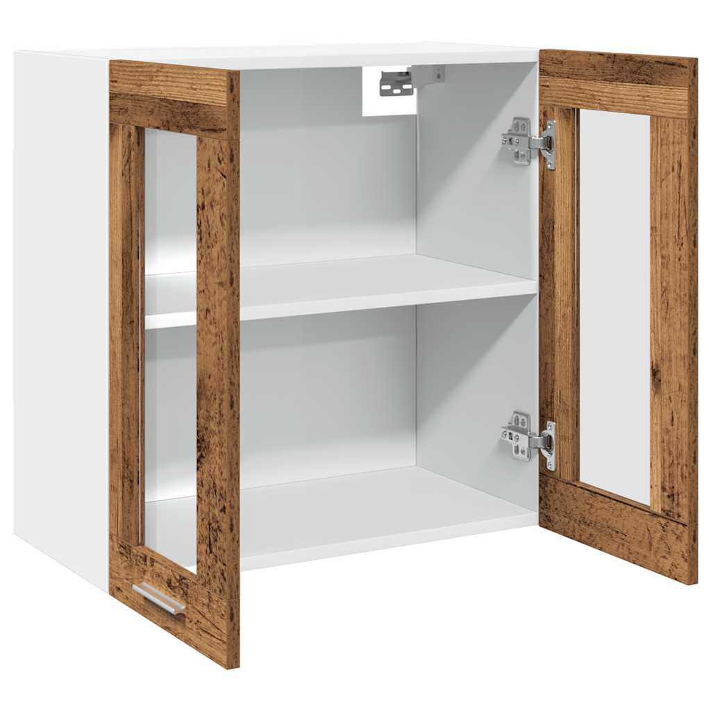 Pensile da Cucina “Lyon” con Anta in Vetro Legno Antico - homemem39