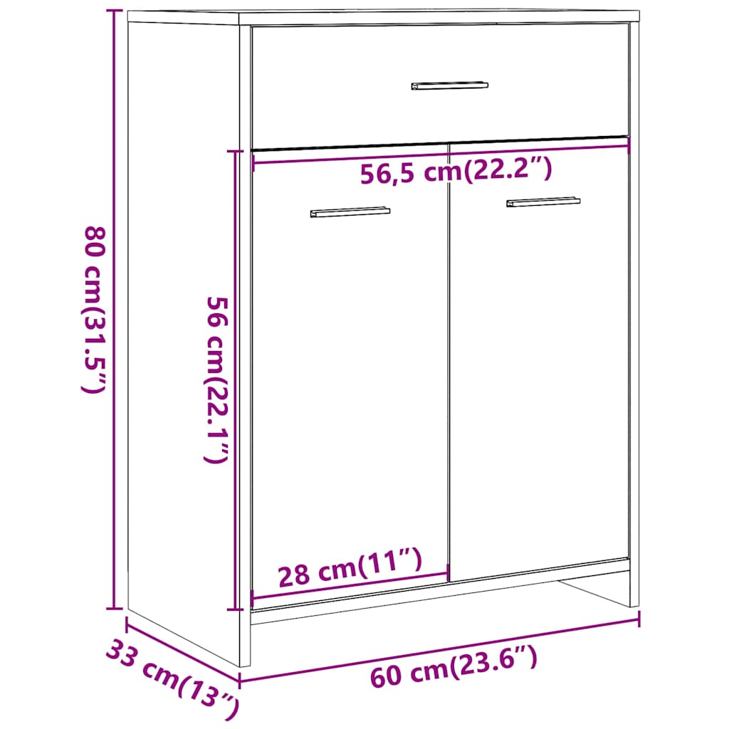 Mobile da Bagno Legno Antico 60x33x80 cm in Legno tecnico | homemem39
