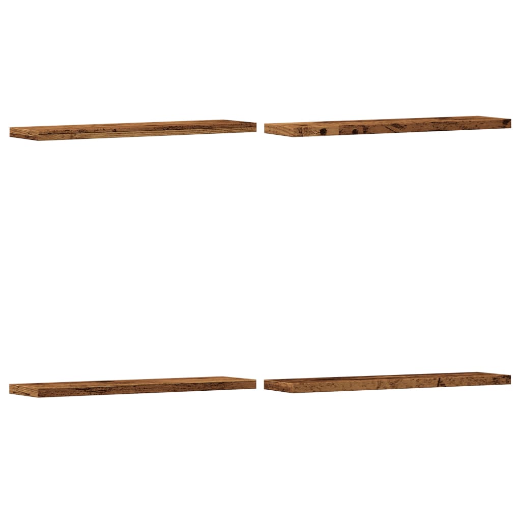 Mensole a Parete 4 pz Legno Antico 40x10x1,5 cm in Truciolato - homemem39