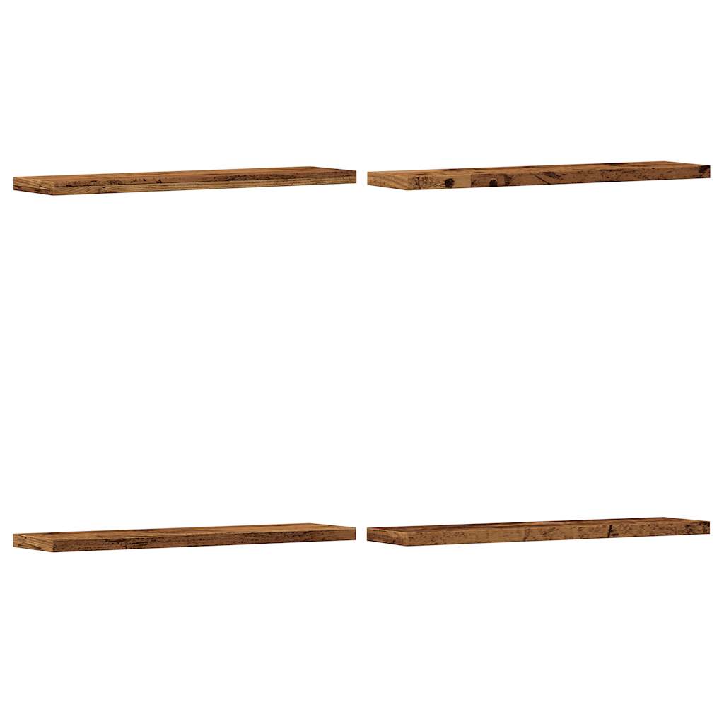 Mensole a Parete 4 pz Legno Antico 40x20x1,5 cm in Truciolato - homemem39
