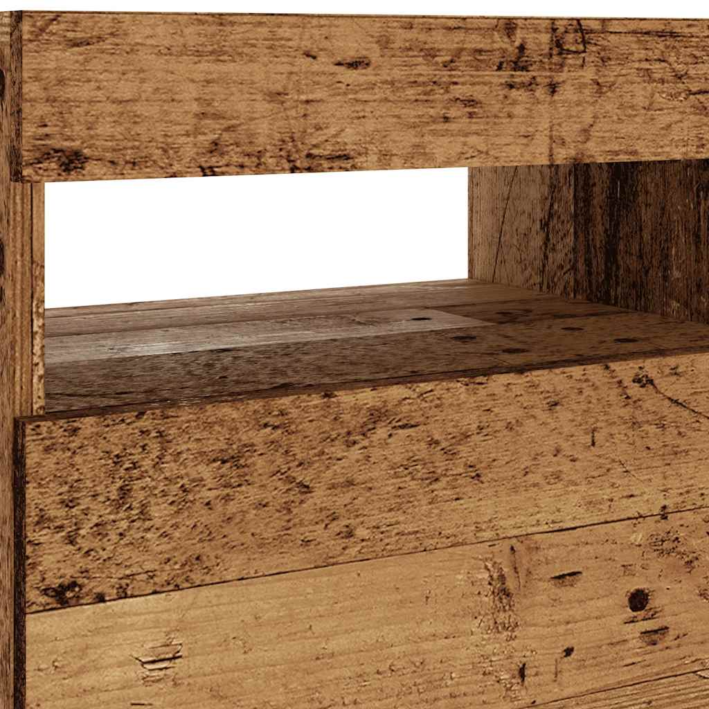 Mobile Porta TV con LED Legno Antico 90x35x40 cm Multistrato - homemem39