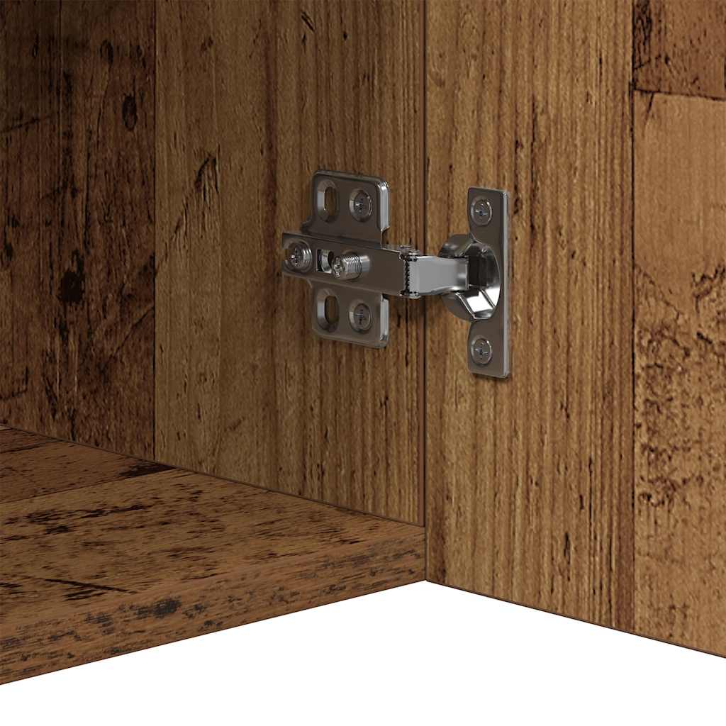 Credenza con Luci LED Legno Antico 80x35x75 cm in Truciolato - homemem39