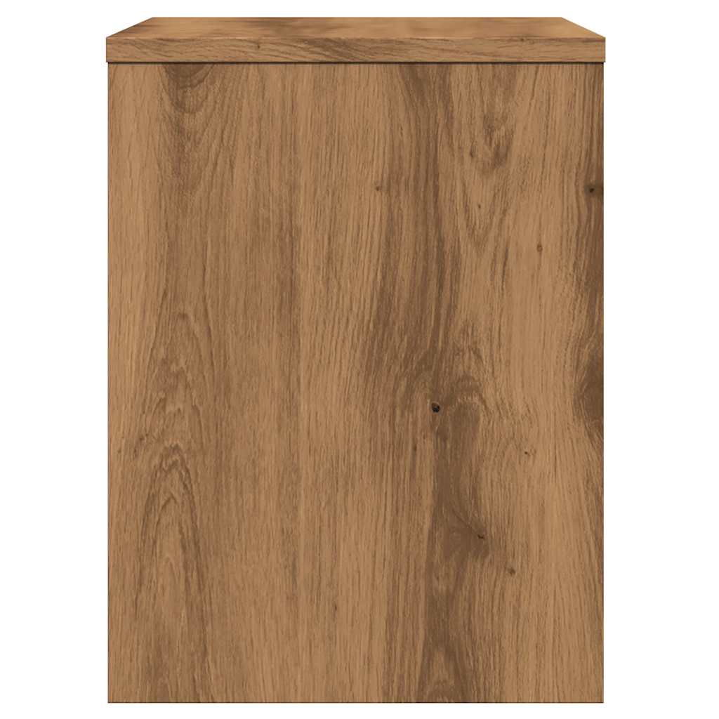 Comodini 2pz Rovere Artigianale 40x30x40 cm in Truciolato