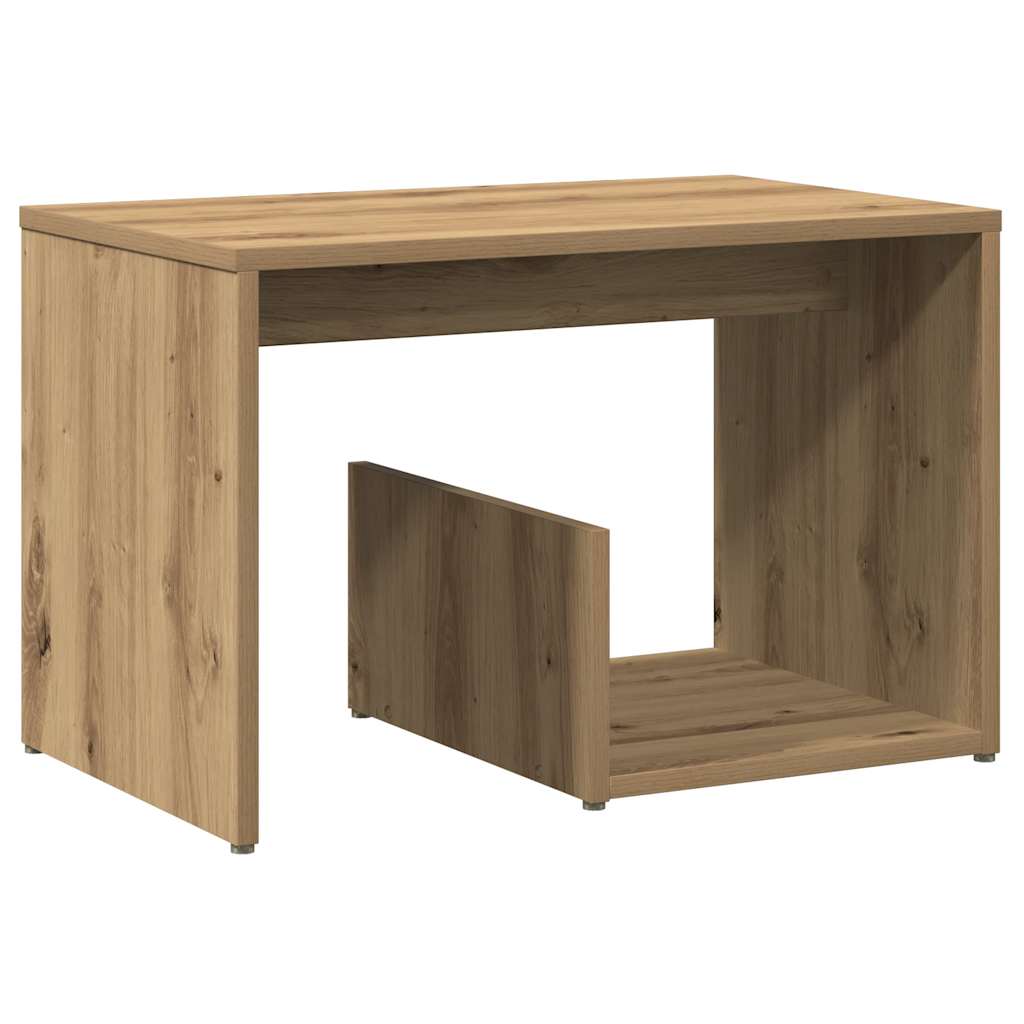 Tavolino Rovere Artigianale 59x36x38 cm in Legno Multistrato