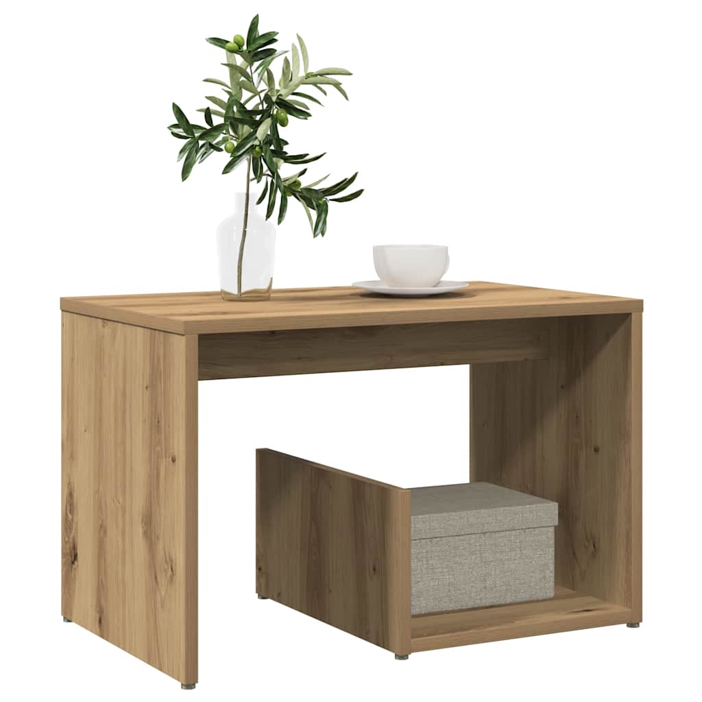 Tavolino Rovere Artigianale 59x36x38 cm in Legno Multistrato