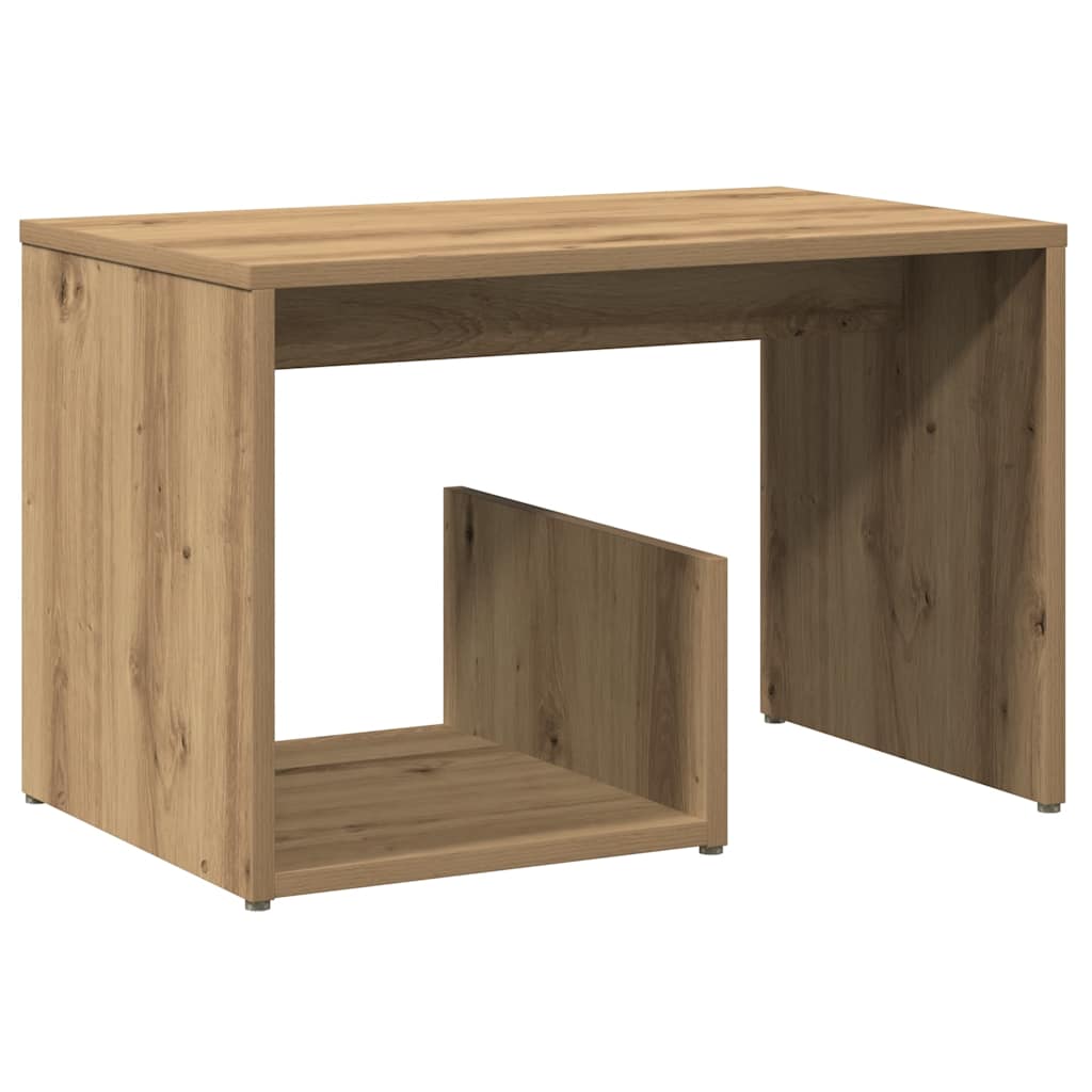 Tavolino Rovere Artigianale 59x36x38 cm in Legno Multistrato