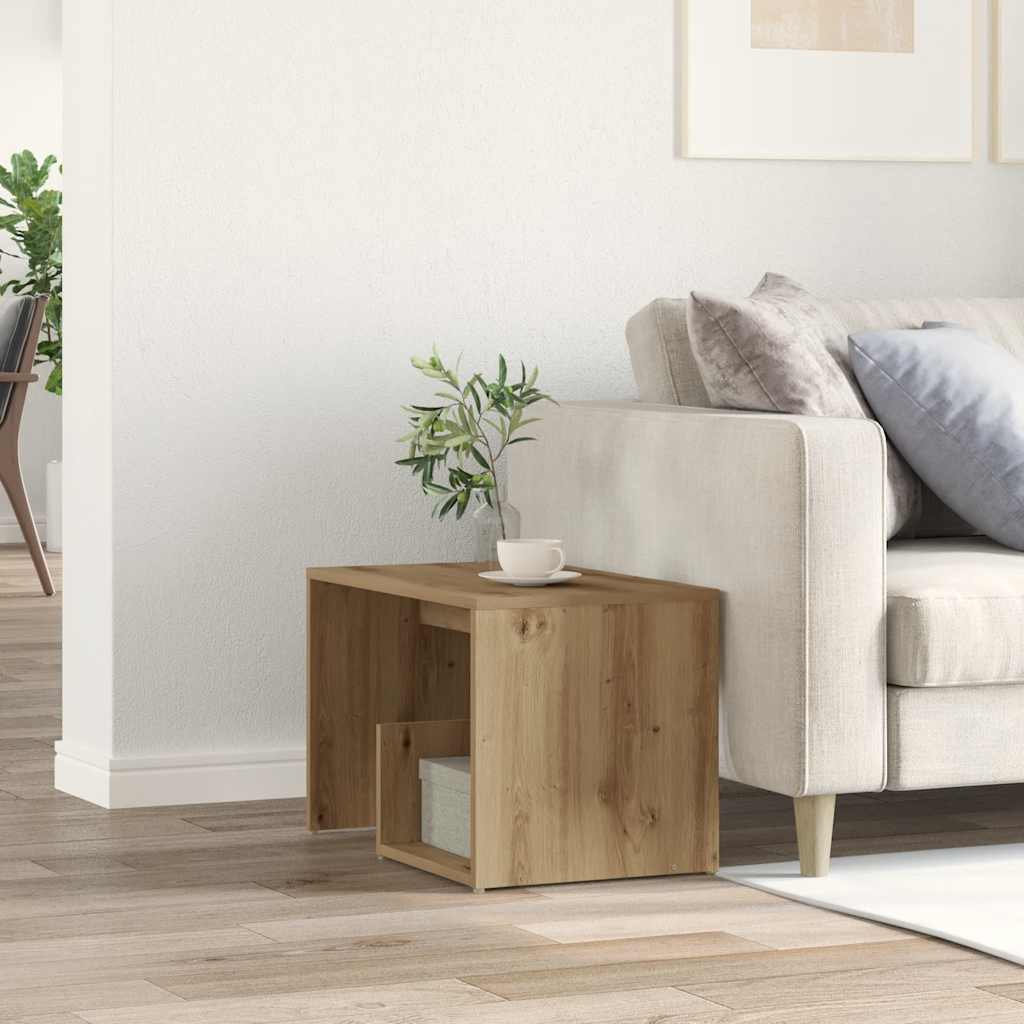 Tavolino Rovere Artigianale 59x36x38 cm in Legno Multistrato