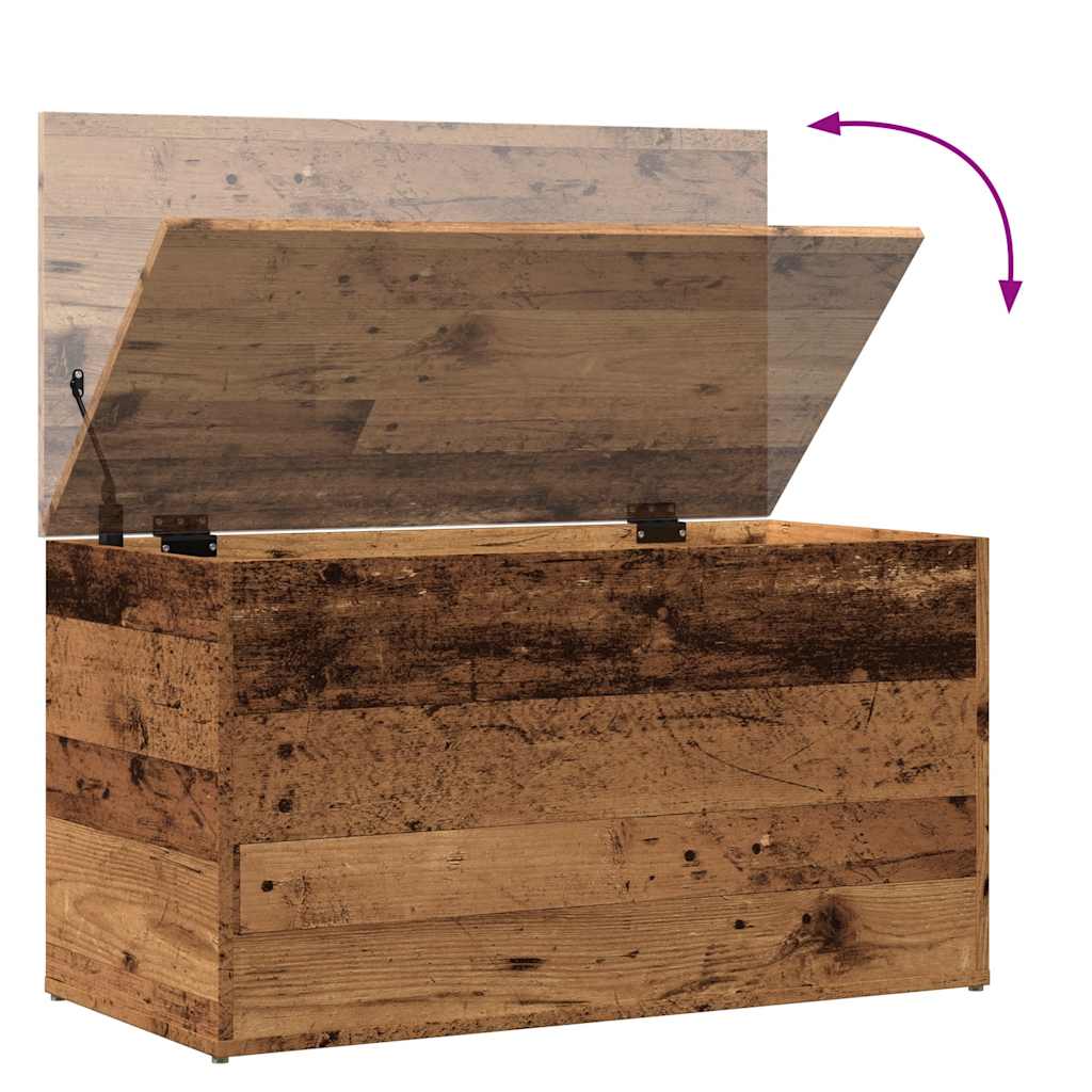 Cassapanca Legno Antico 84x42x46 cm in Legno Ingegnerizzato - homemem39
